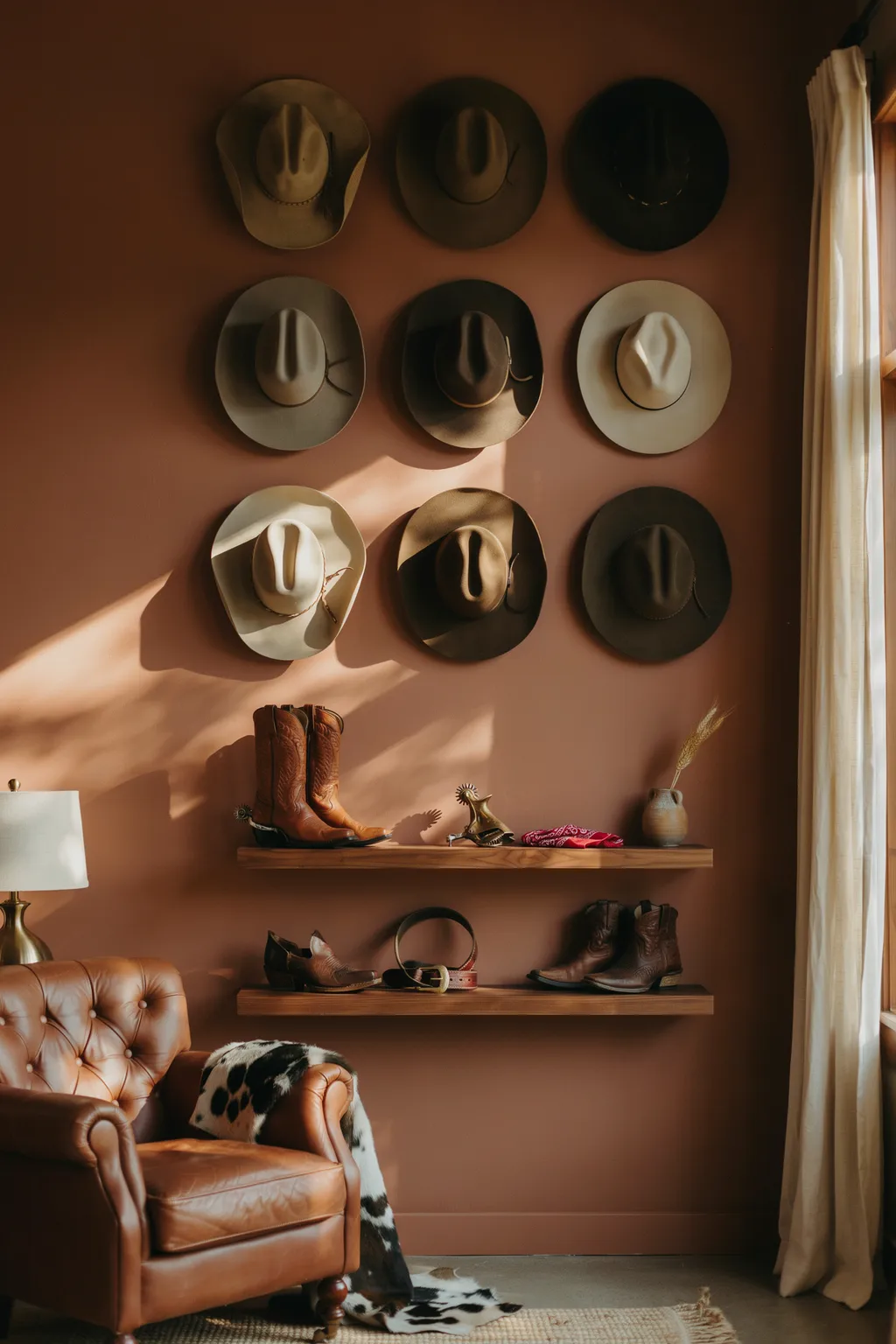 A Whole Wall of Hats and Boots