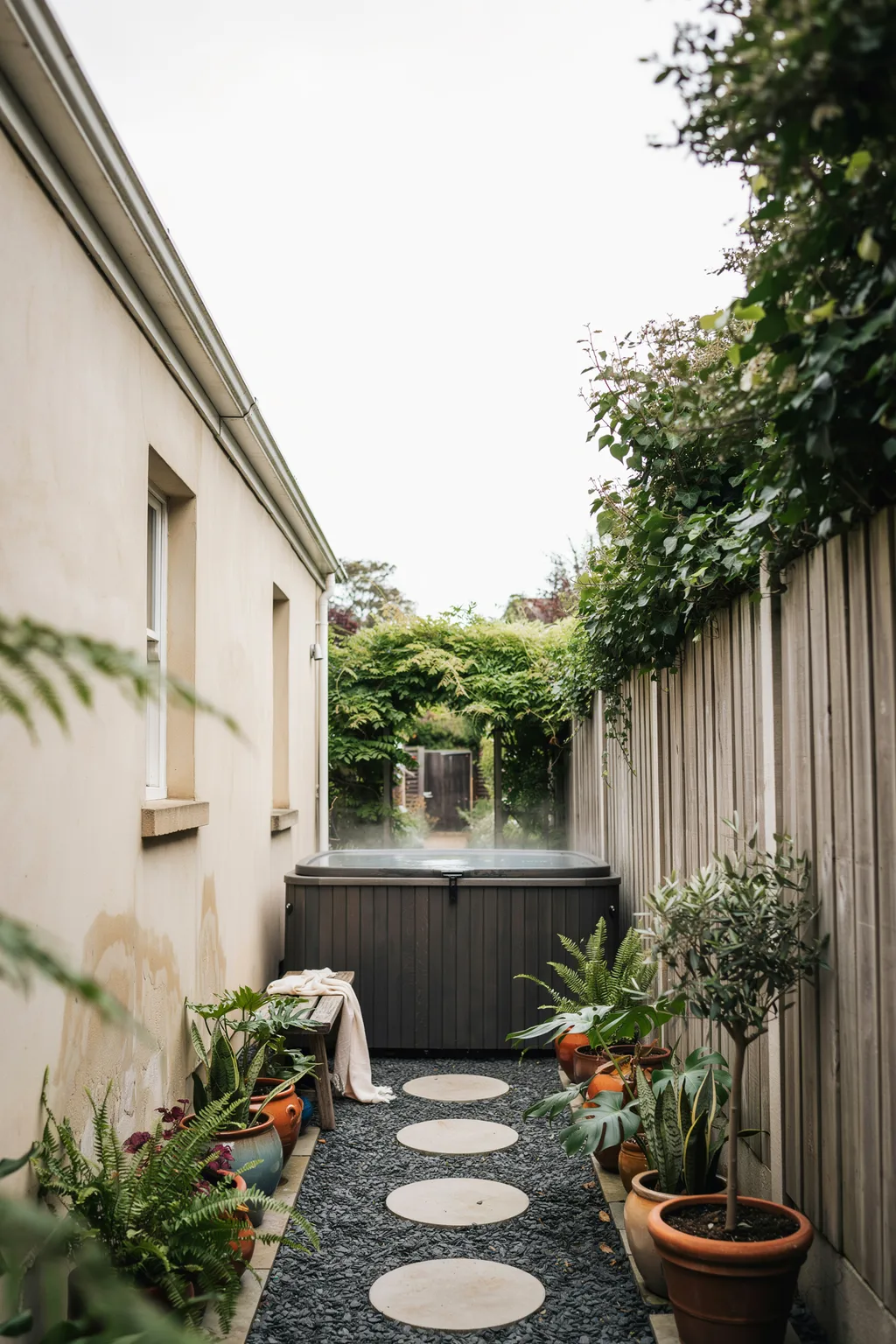 Hide A Spa In The Skinny Side Yard