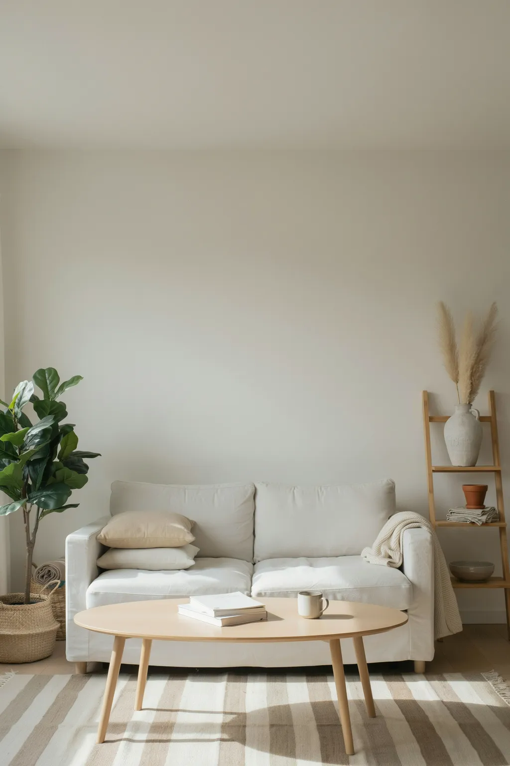 Neutral Living Room With a White Core