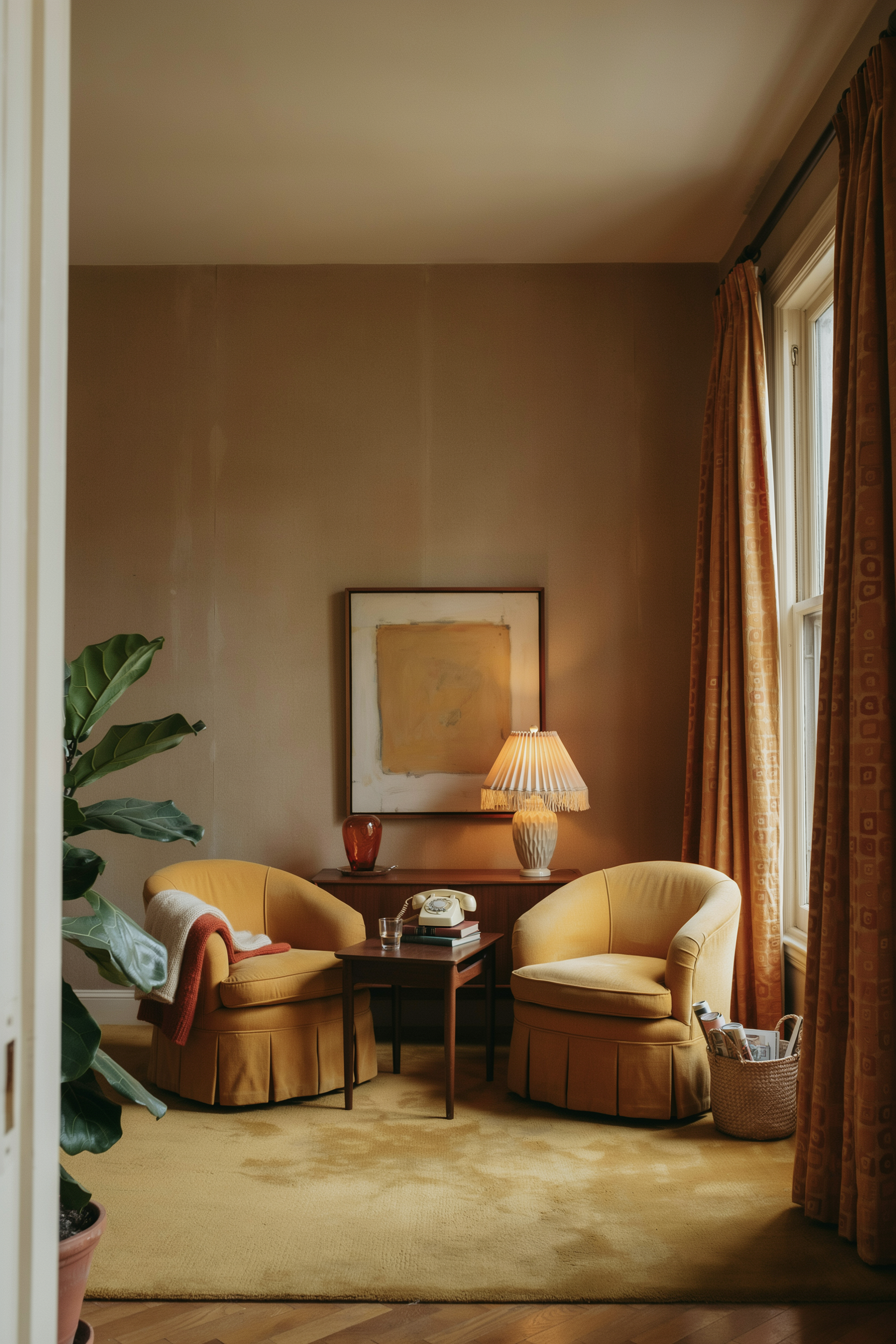 Vintage Retro Mustard Living Room