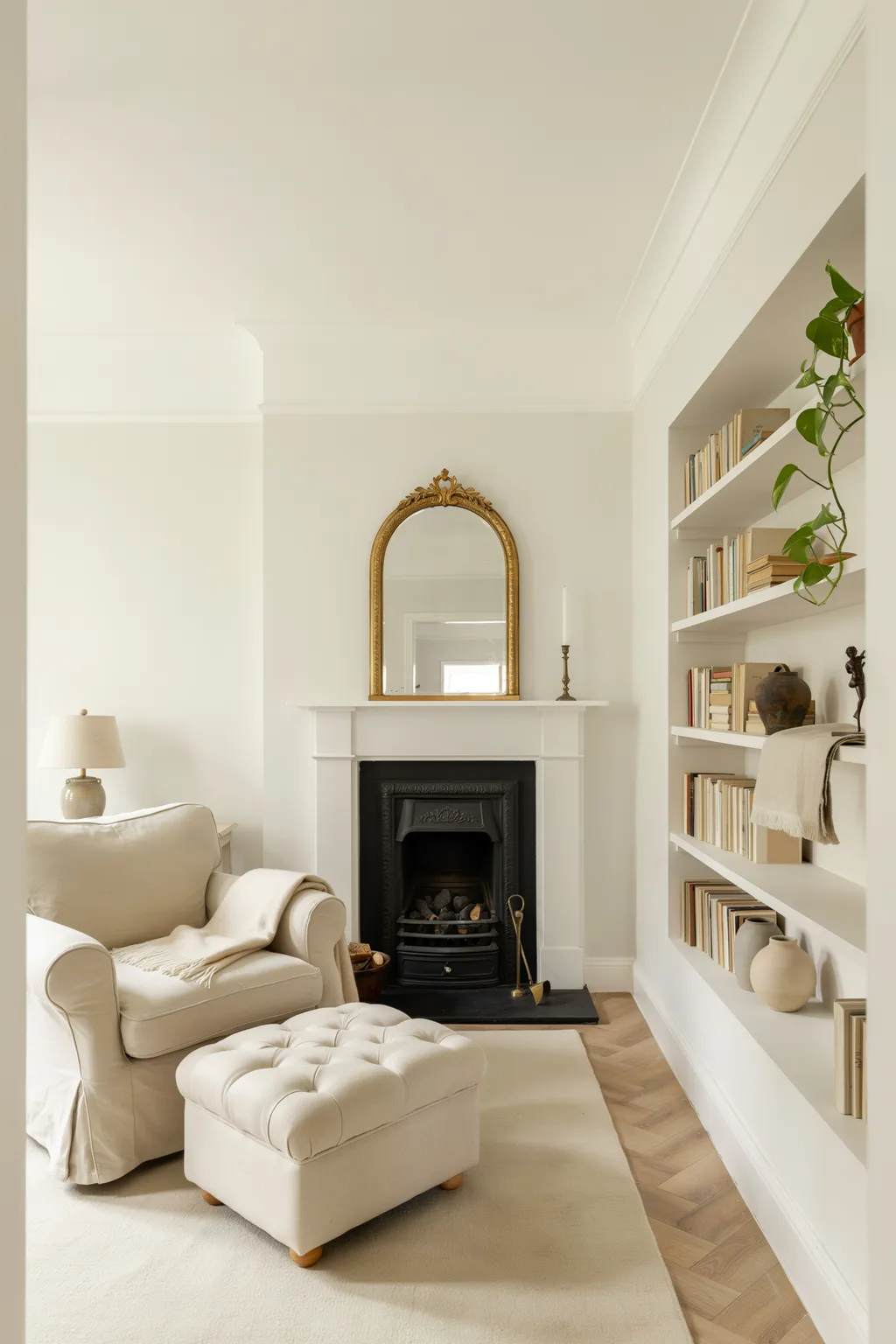 Classic White Fireplace Living Room