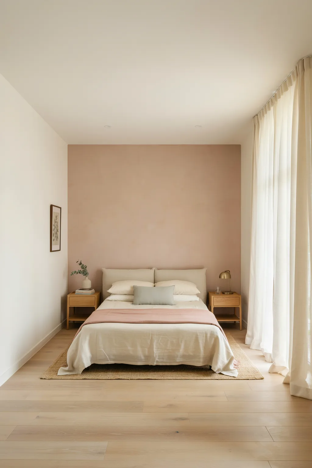 Put a Dusty Rose Accent Wall Behind the Headboard