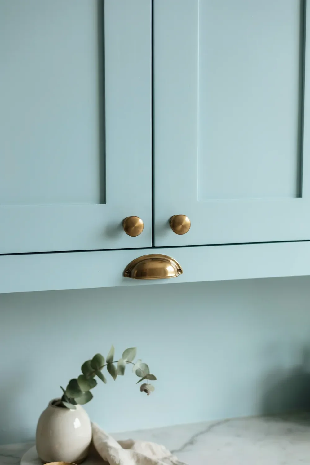 Warm Up Powder Blue With Brass