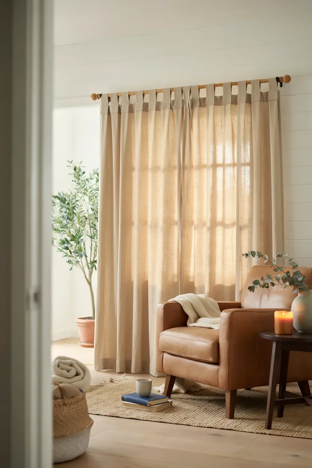 Tab Top Curtains for a Relaxed, Casual Header