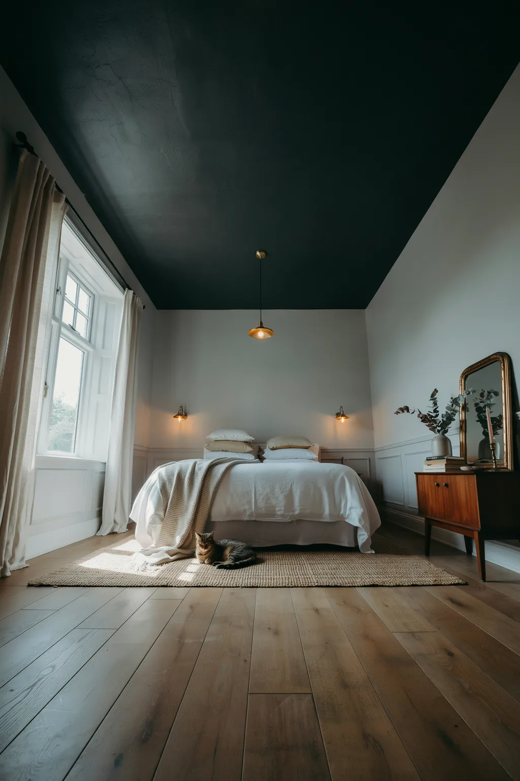 Try a Black Ceiling in a Tall Room