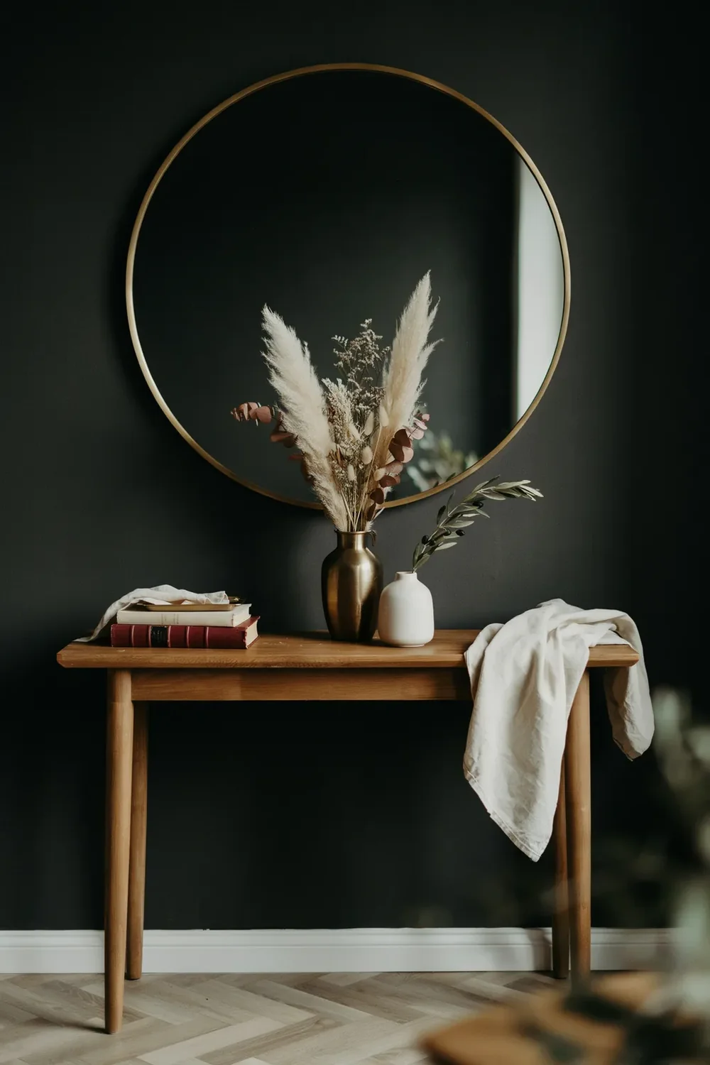 What Black Needs Beside It: Wood, Brass and Cream