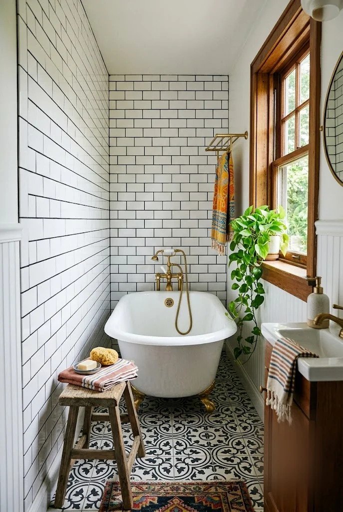 Slipper Tub Small Bathroom Layout