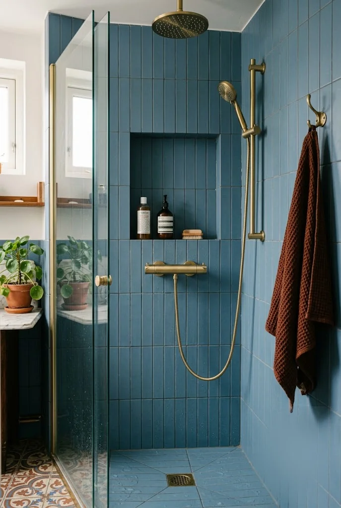Tile-Matched Shower Niche Bathroom