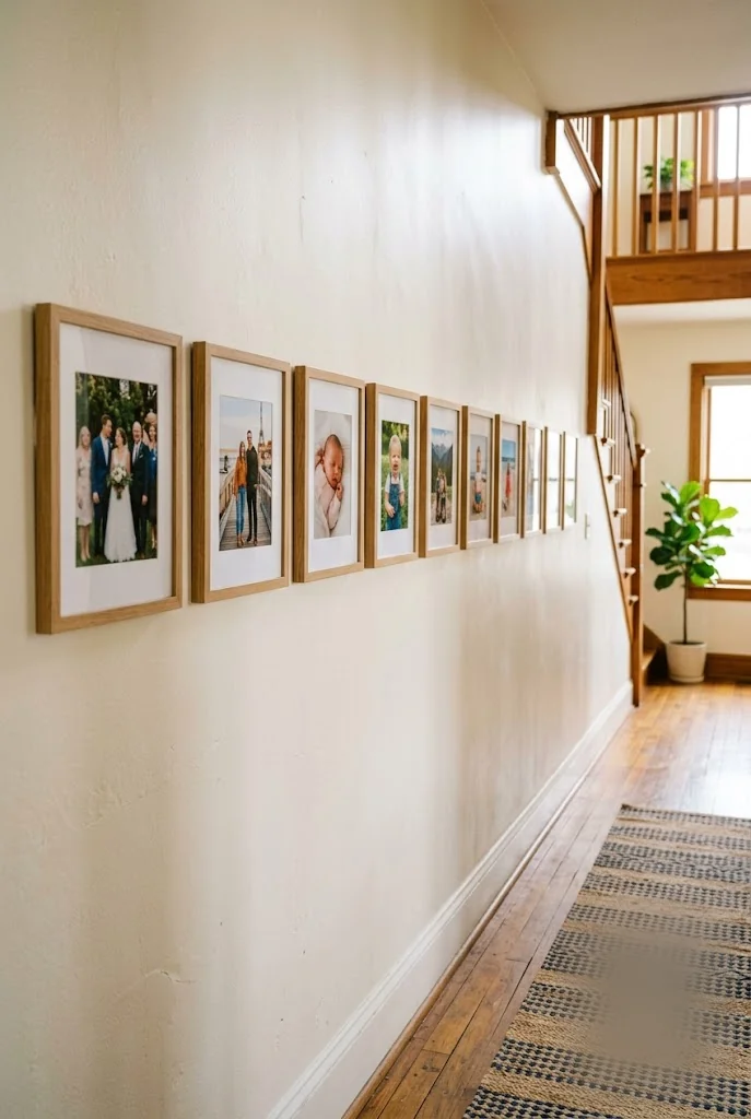 Chronological Photo Timeline Down a Hallway