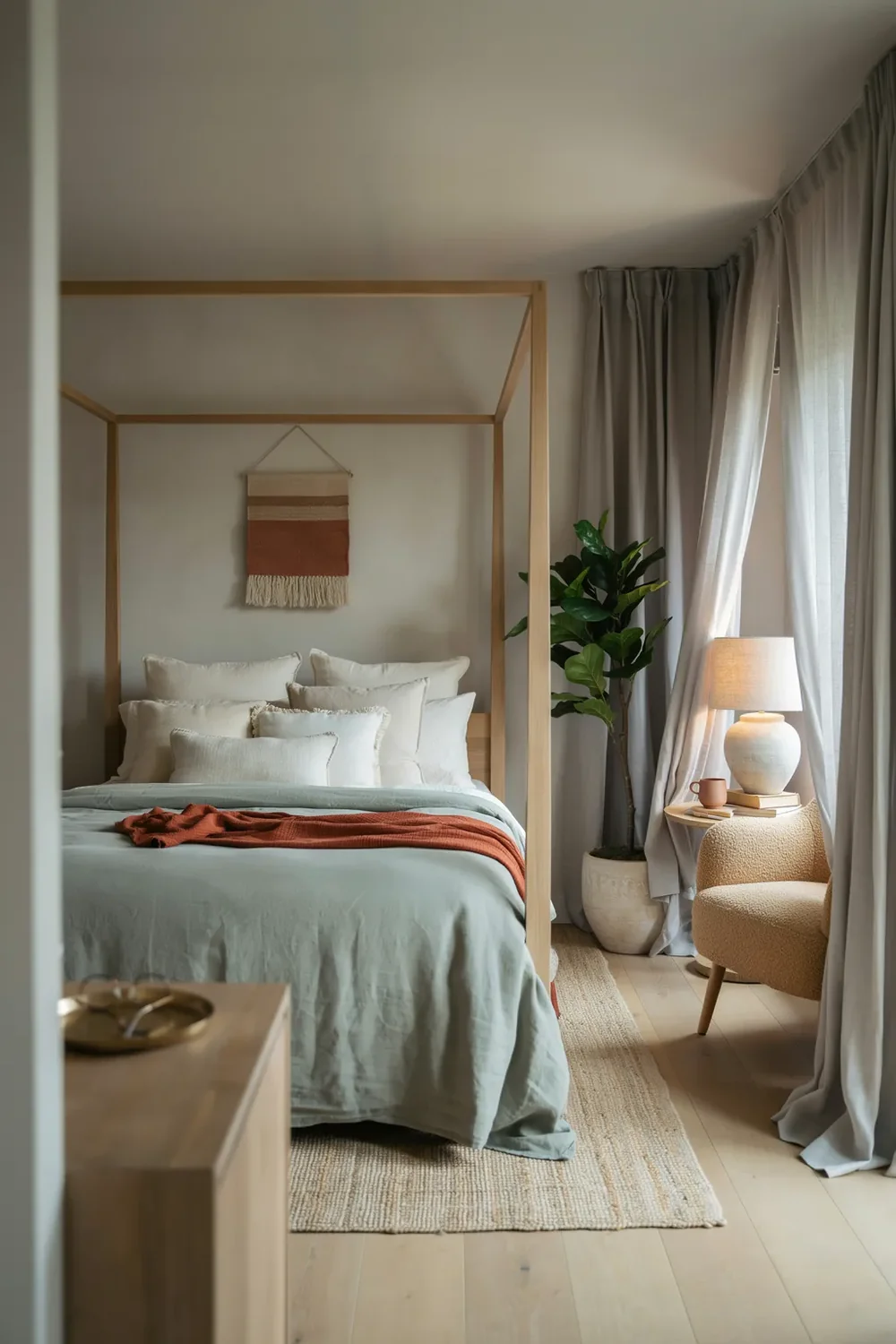 Room-Divider Canopy Bedroom Idea for Long Rooms