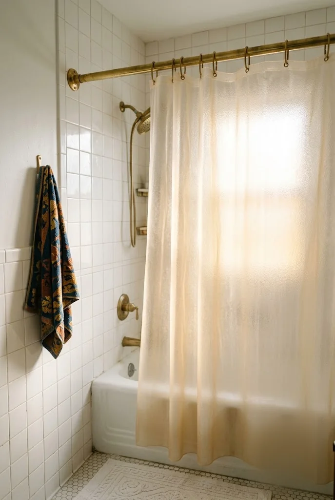 Frosted Shower Curtain Small Bathroom