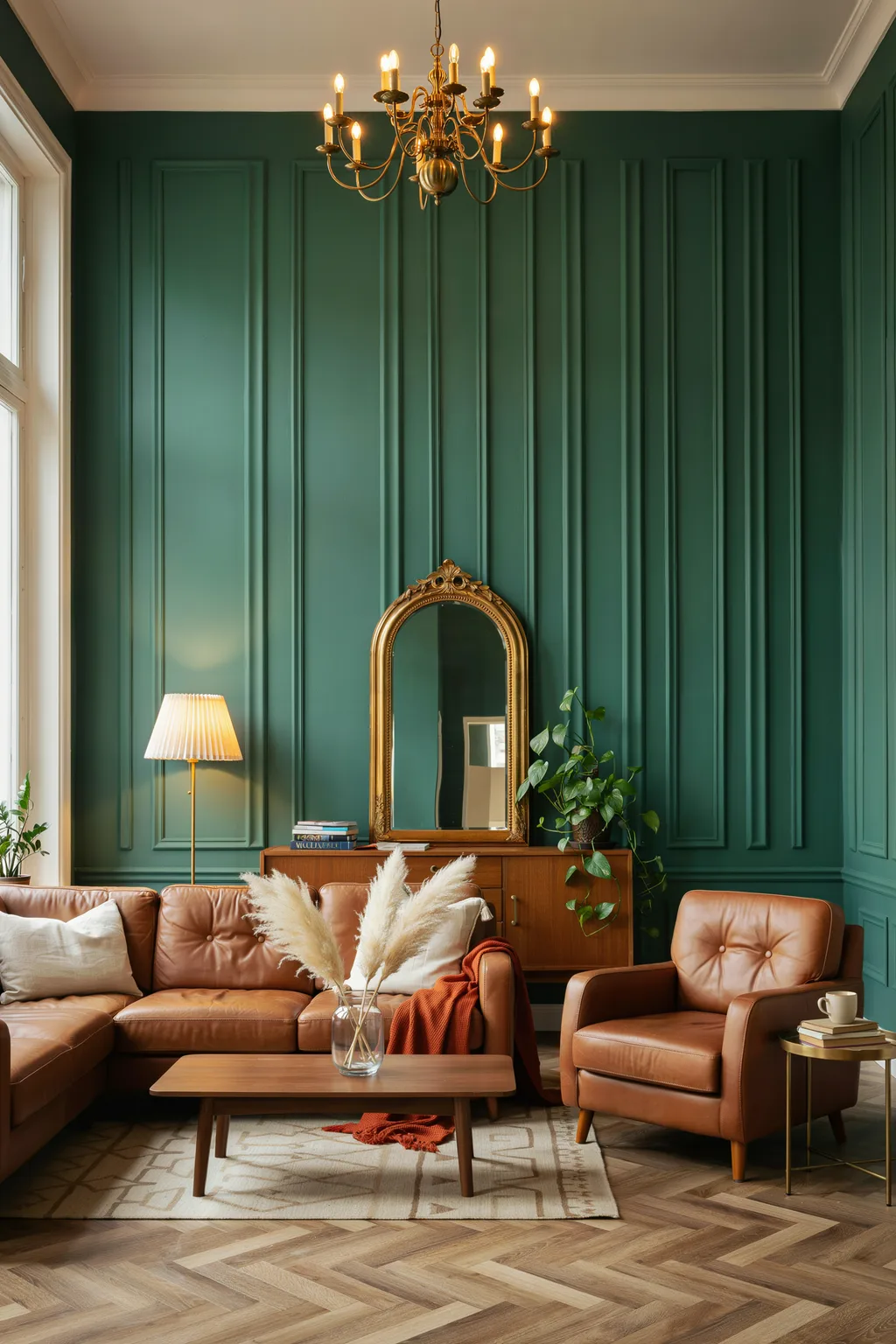 Deep Forest Green as a Bold Accent Wall