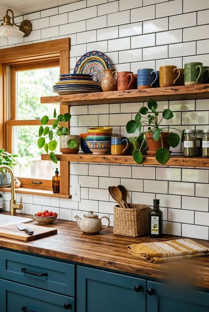 Open Shelving Budget Kitchen Makeover Idea