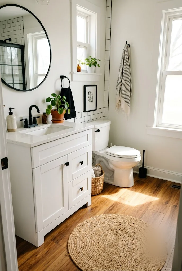 Wood-Look Vinyl Plank Bathroom Flooring
