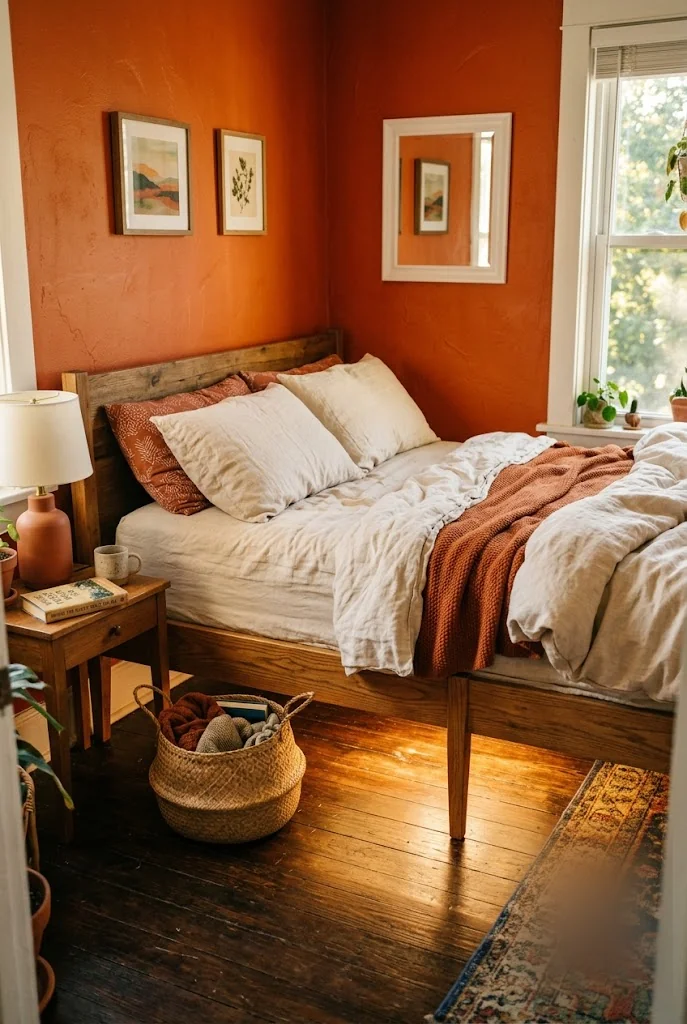 Bed on Slender Legs with a Light Gap