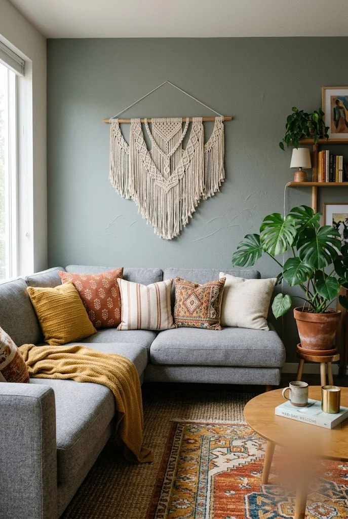 Eclectic Grey Living Room Without the Clutter