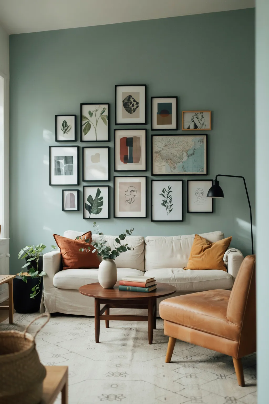 Green Walls With Black or Brass Metal Accents