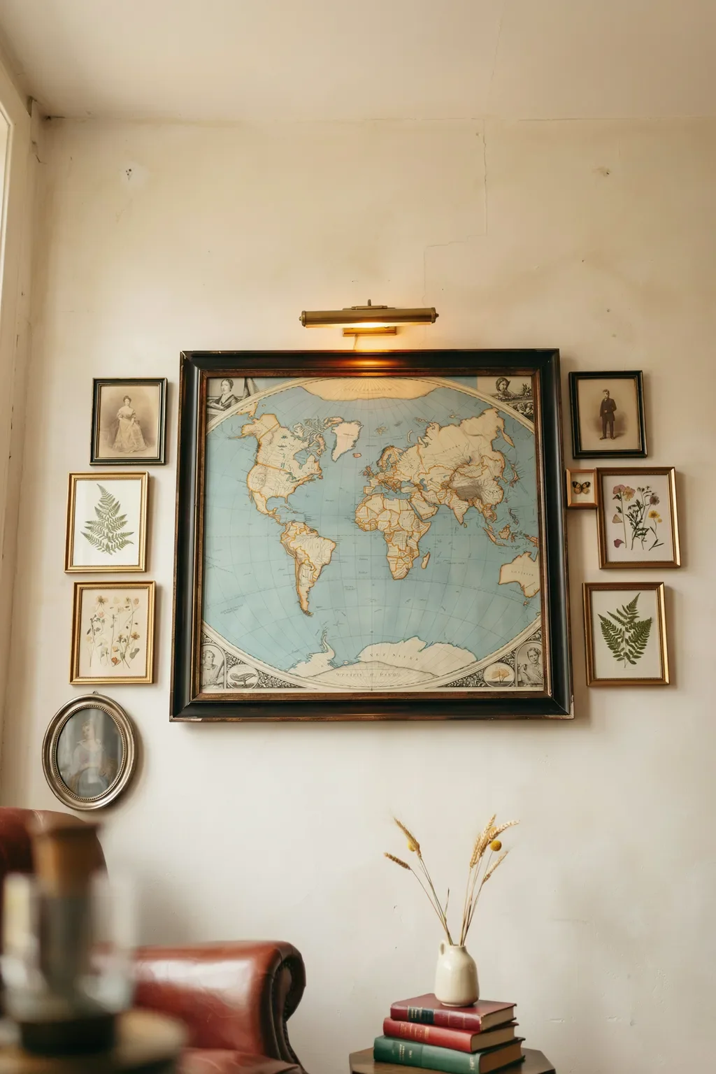 Hand-Tinted Vintage Map Gallery Wall Anchor