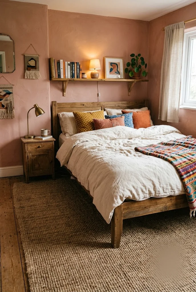 Large Rug Anchoring the Bed