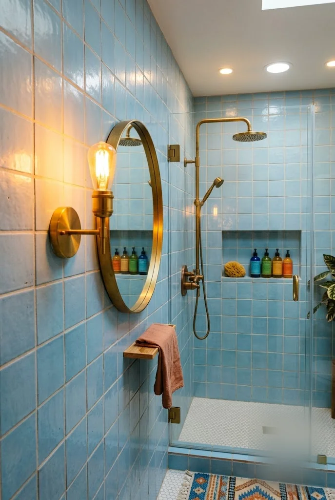 Layered Lighting Small Shower Idea