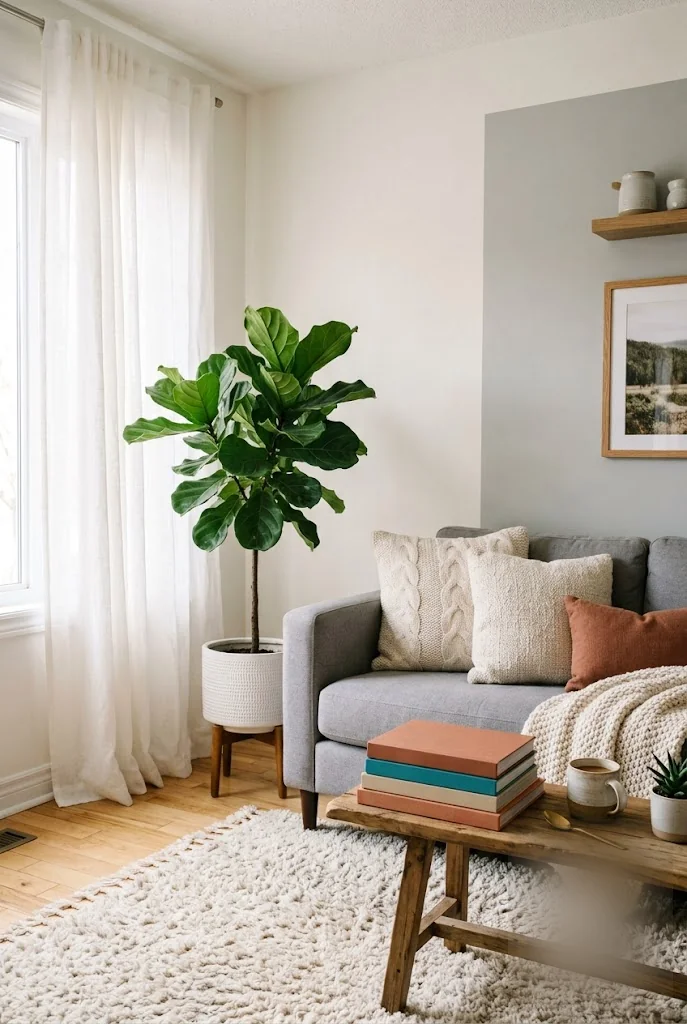 Grey and White Living Room, Done Softly