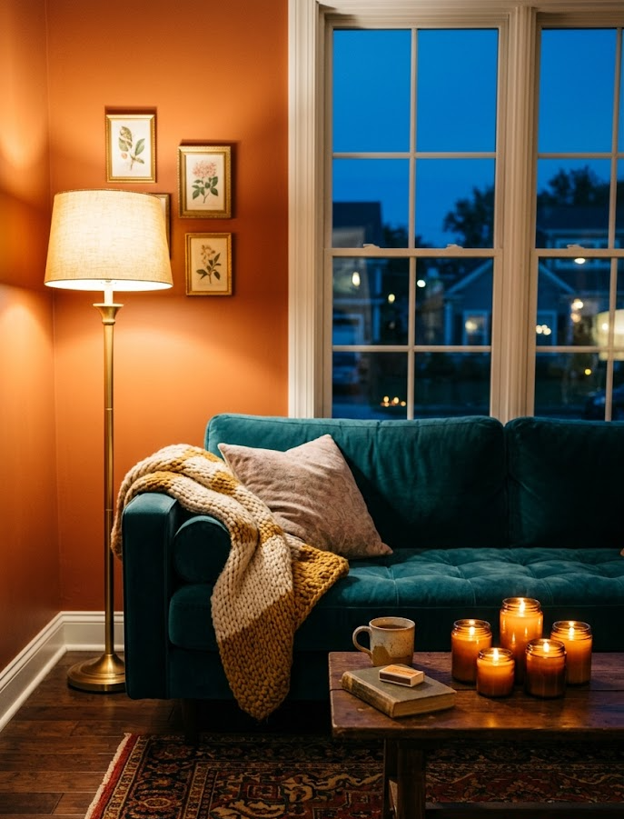 Warm Evening Living Room Lighting