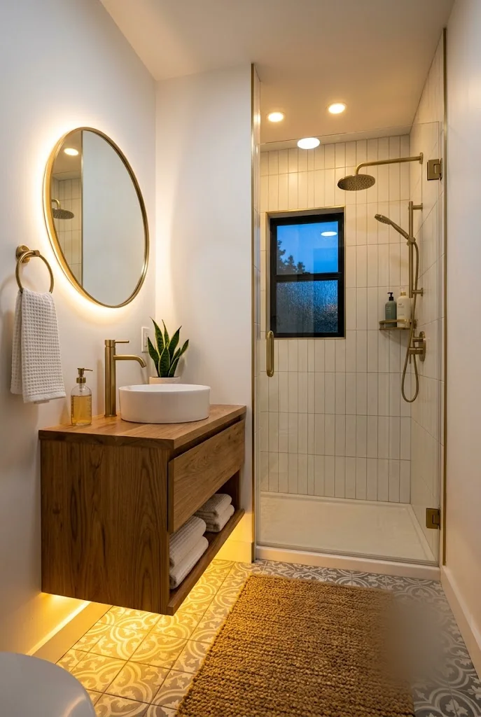 Warm LED Lighting Bathroom Upgrade