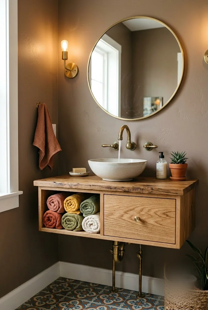 Open Cubby Floating Vanity Storage