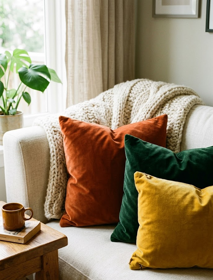Mixed Velvet Throw Pillows
