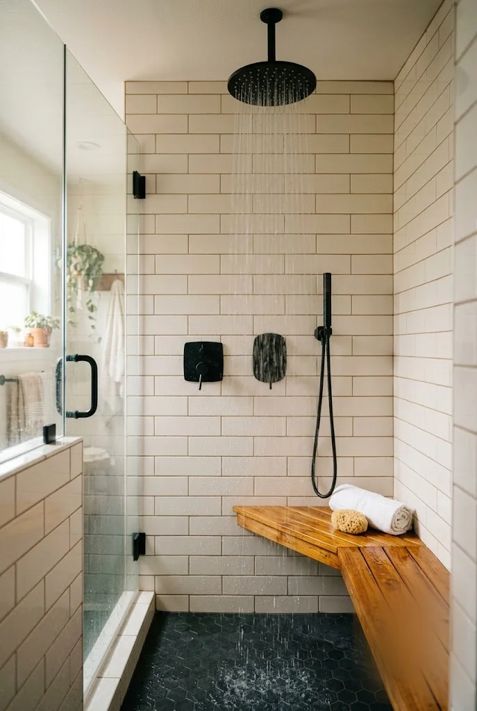 Ceiling Rain Showerhead Small Bathroom