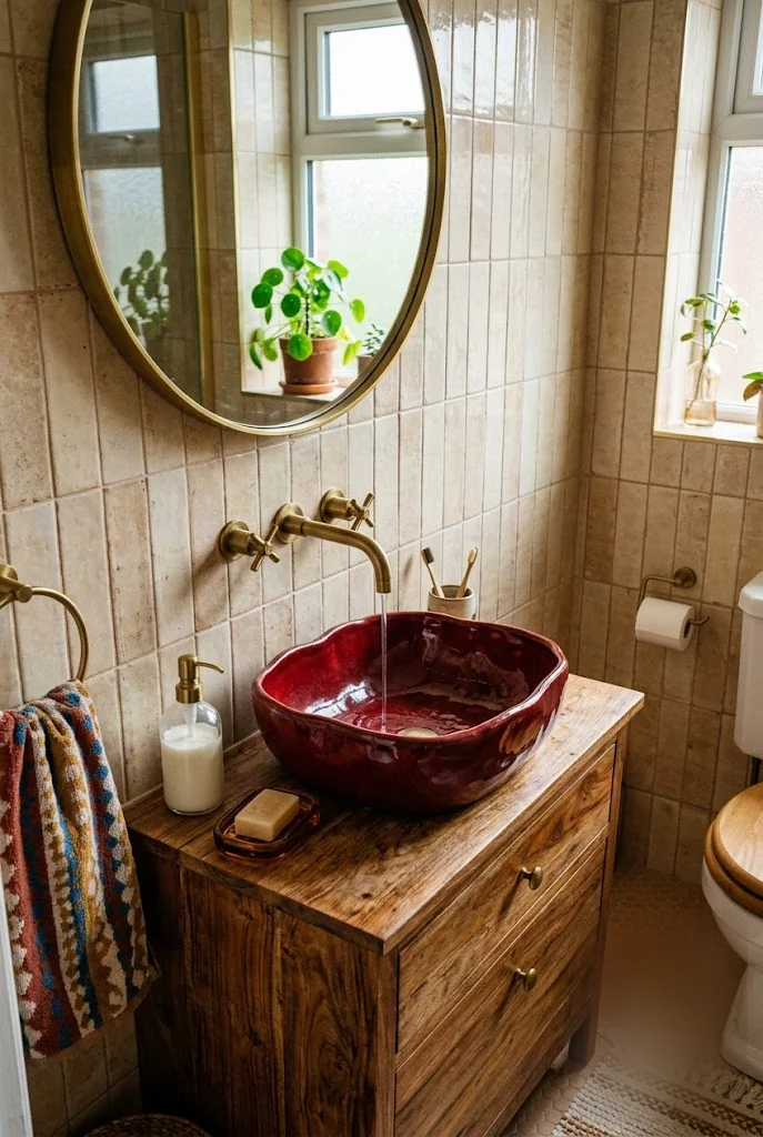 Sculptural Vessel Sink Statement Bathroom