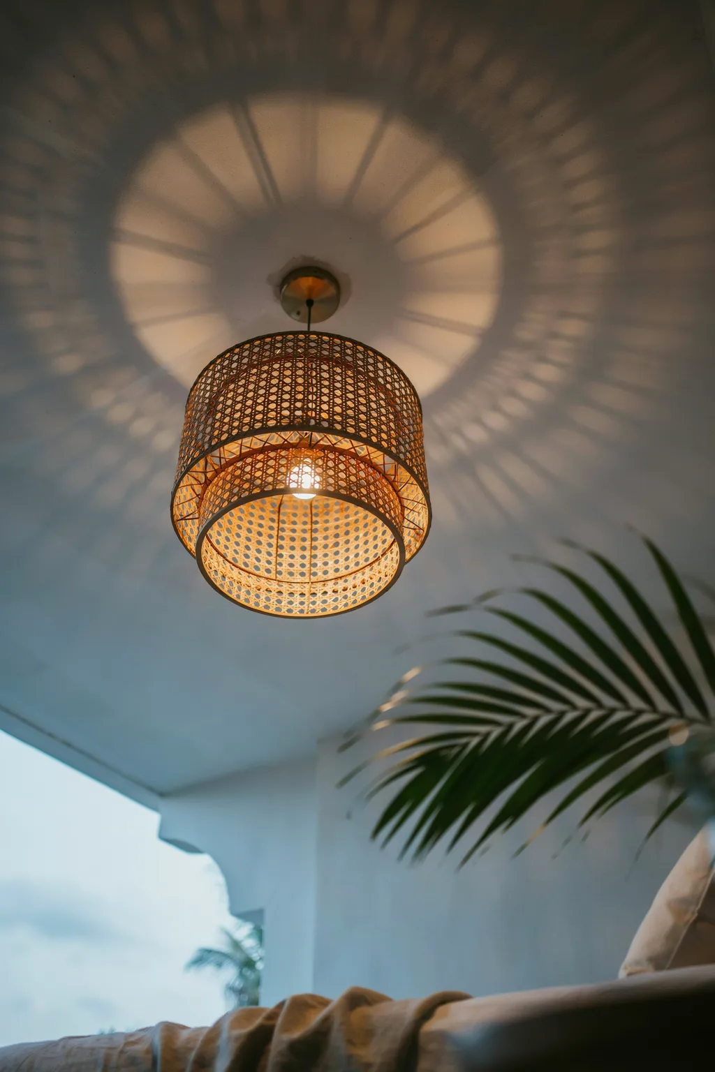 Hang a Woven Pendant or Rattan Shade Overhead