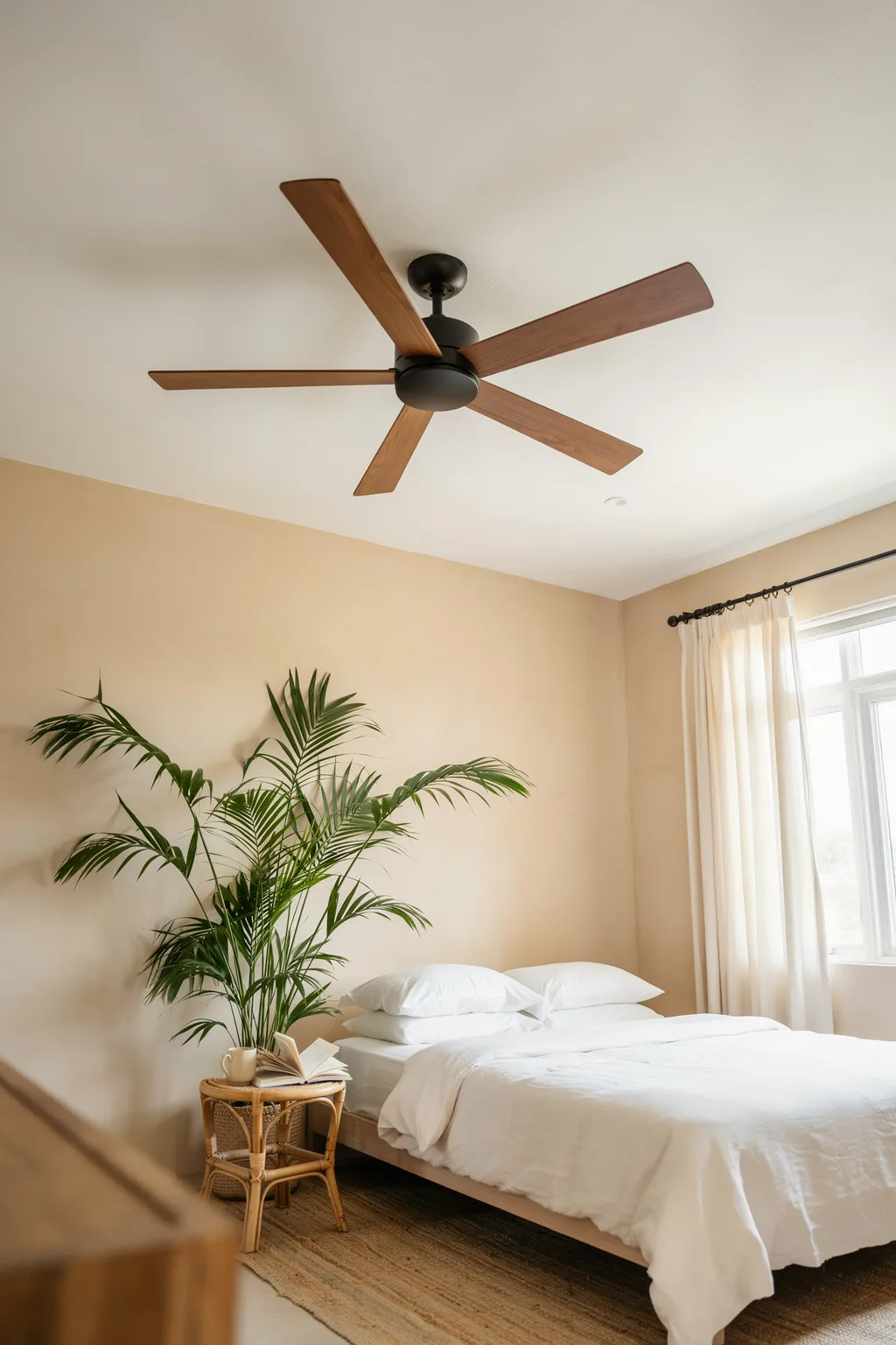 Add a Wood-Blade Ceiling Fan and Let It Earn Its Keep
