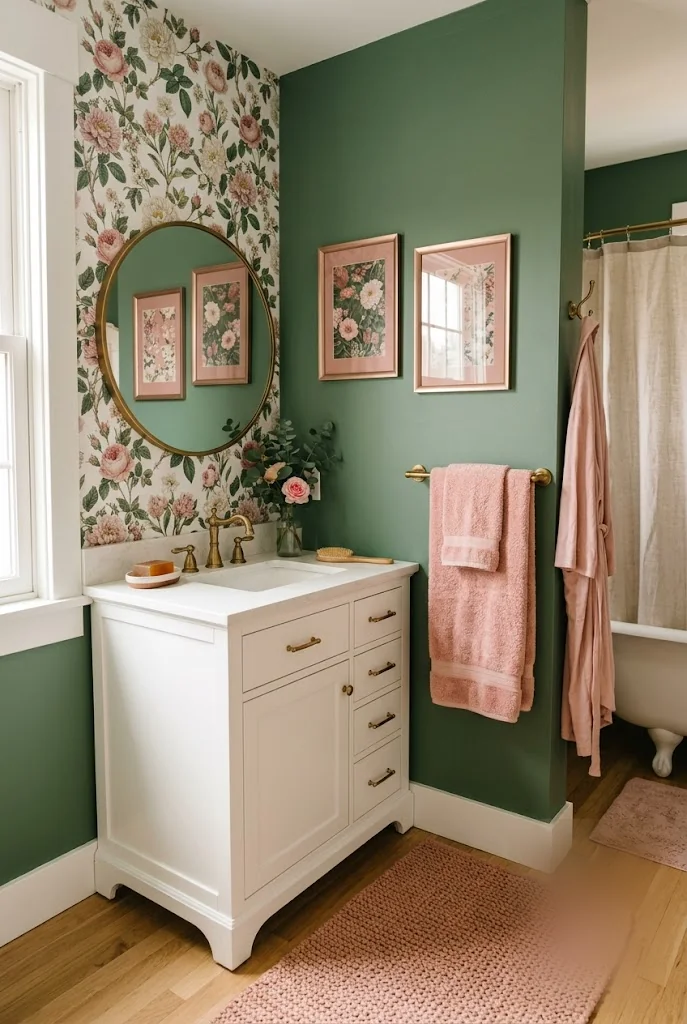Sage Green and Blush Pink Bathroom Palette
