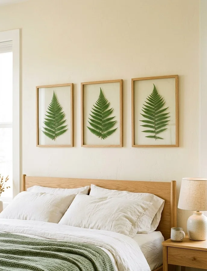 Pressed Fern Floating Frame Trio