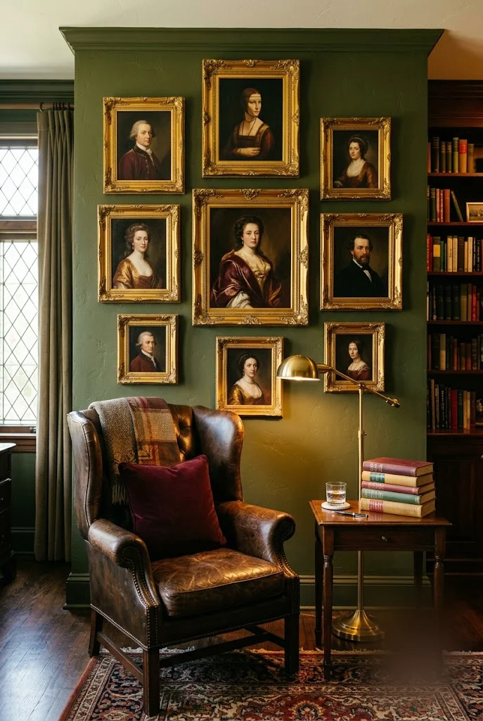 Thrifted Old-Style Portrait Gallery Wall
