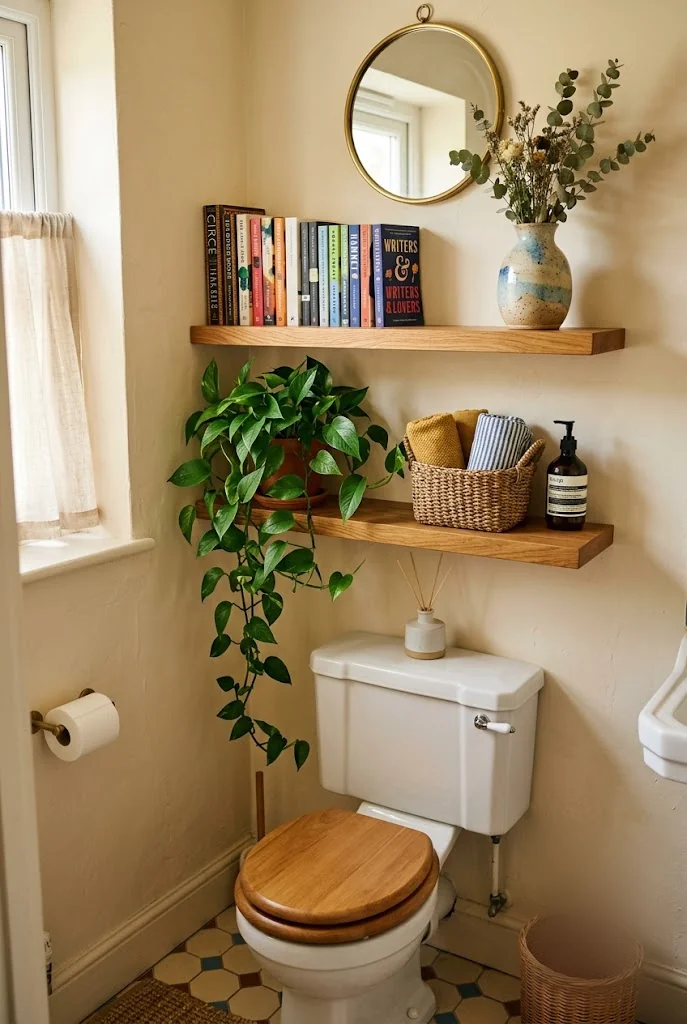 Floating Shelves Bathroom Linen Storage