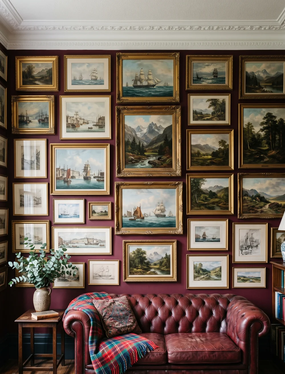 Floor-to-Ceiling Landscape Painting Wall
