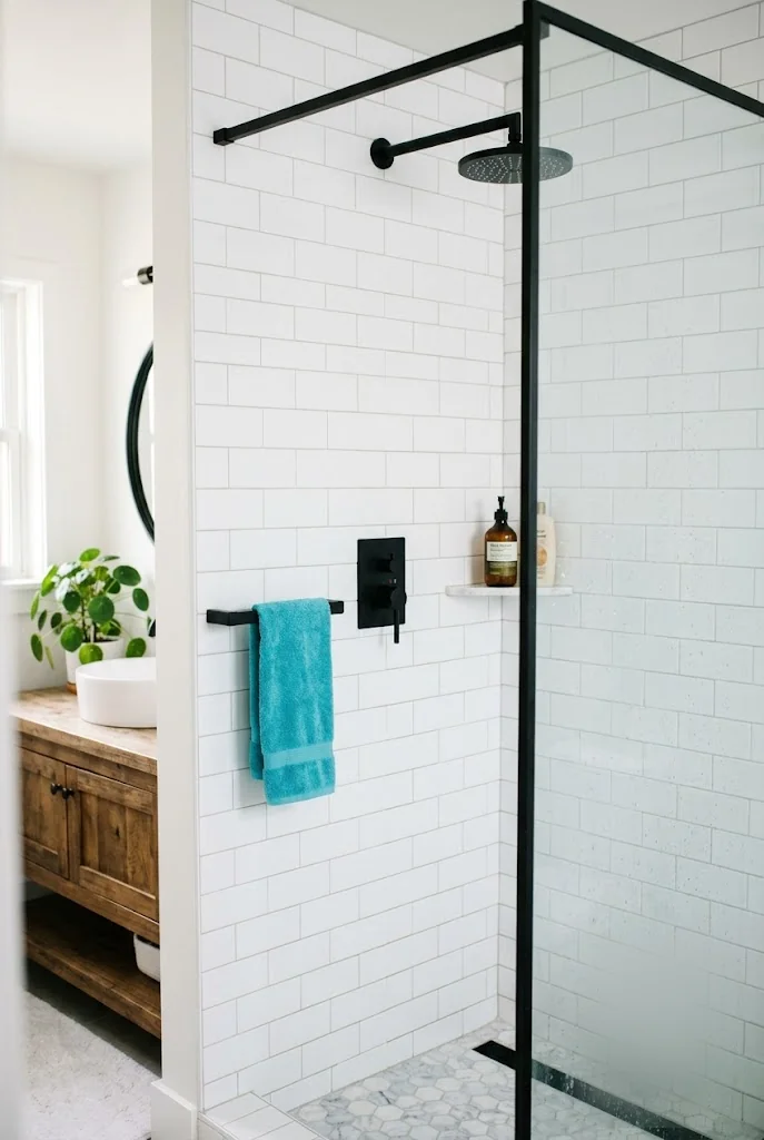 Slim Black Shower Fixtures