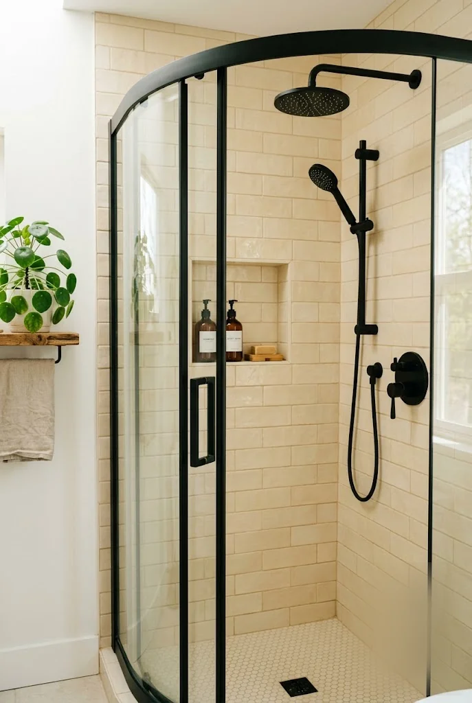 Corner Shower for a Tiny Bathroom