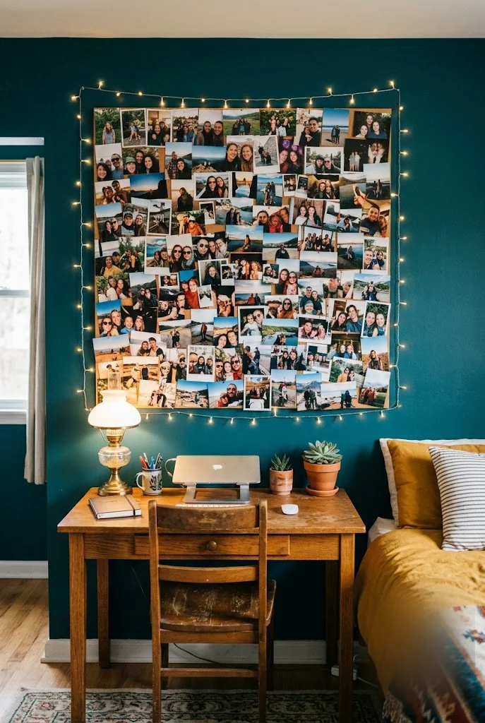 Photo Collage Blanket Above Your Desk