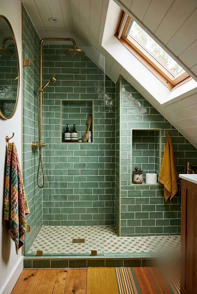 Sloped Ceiling Attic Bathroom Storage