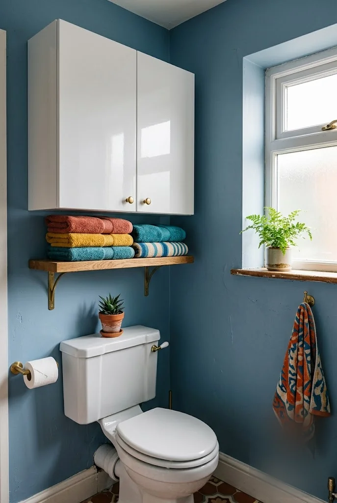 Wall-Mounted Cabinet Above Toilet Storage