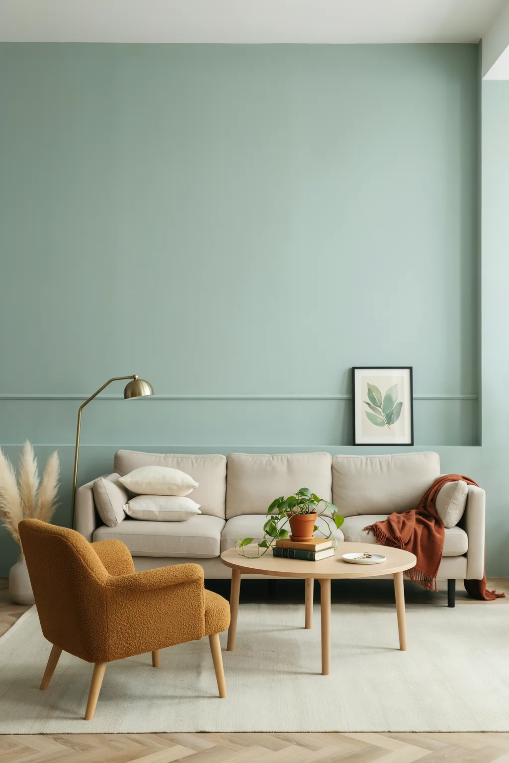 Two-Tone Green Walls for Visual Height